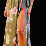 Maxi boho květované letní šaty s vysokým rozparkem - S/M/L