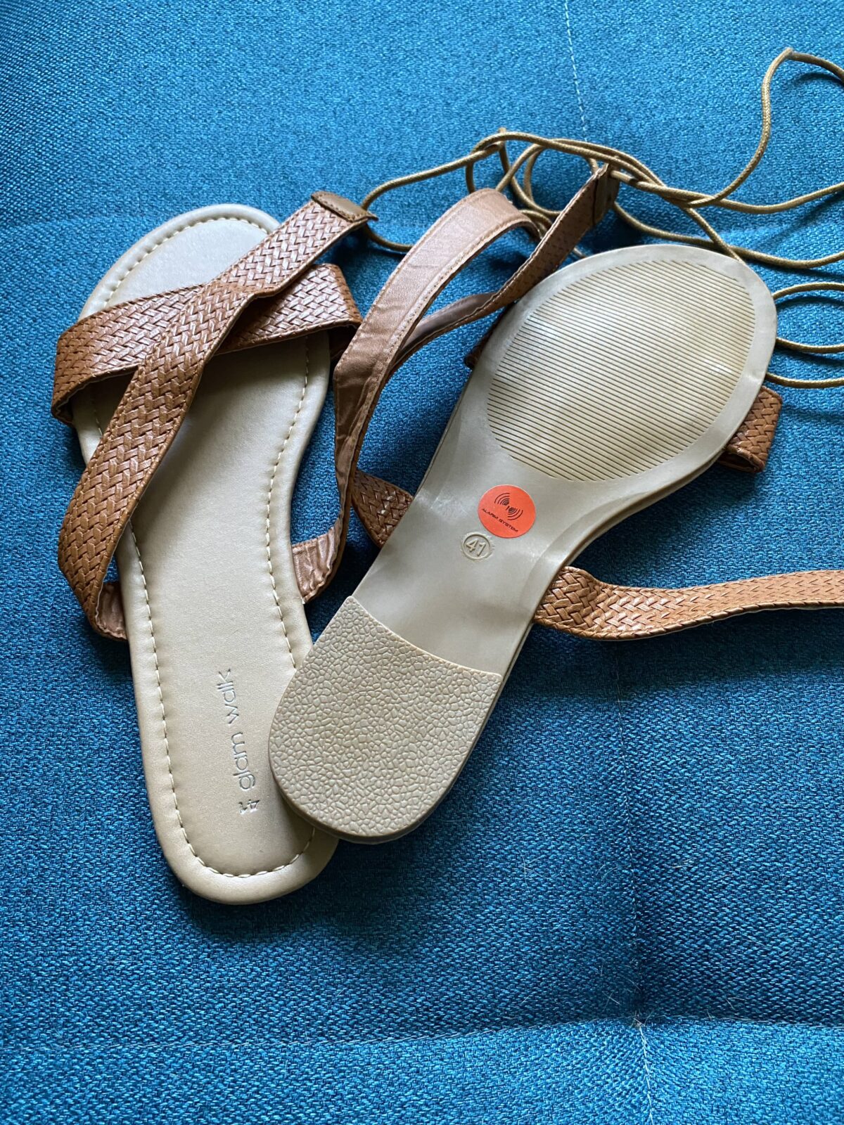 Koženkové sandálky bez podpatku - 41